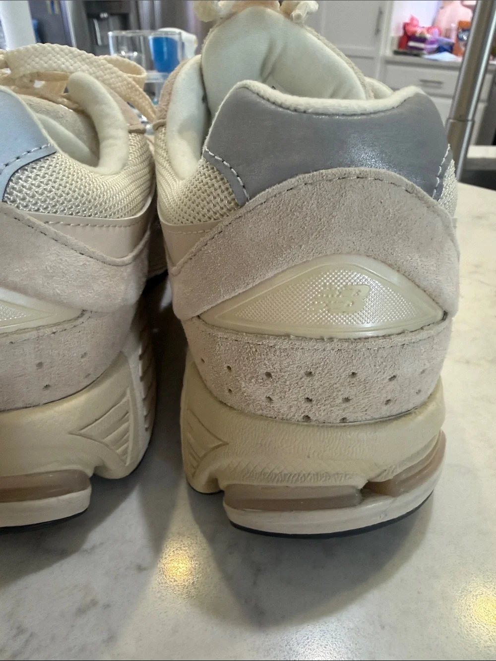 New Balance Cream/Beige 2002R Athletic Sneakers, Womens 10